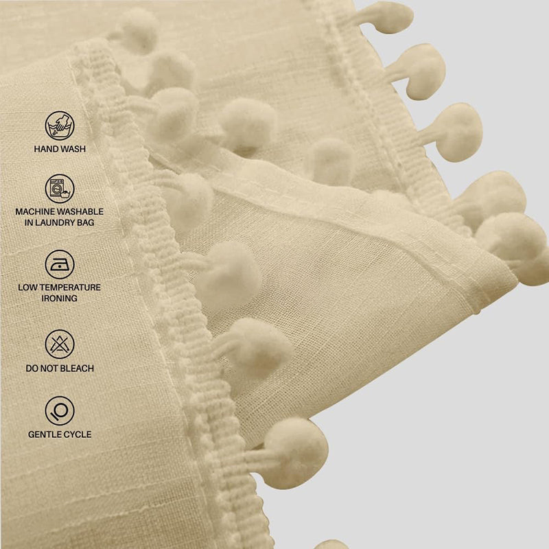 Urban Space Kanya Linen-Textured Curtain (Beige) - Set Of Two media 5