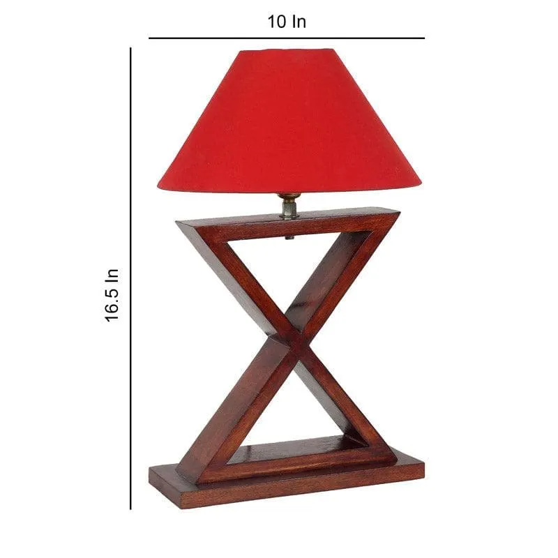 Rosu Mijori Fabric Table Lamp - Red,Brown media 5