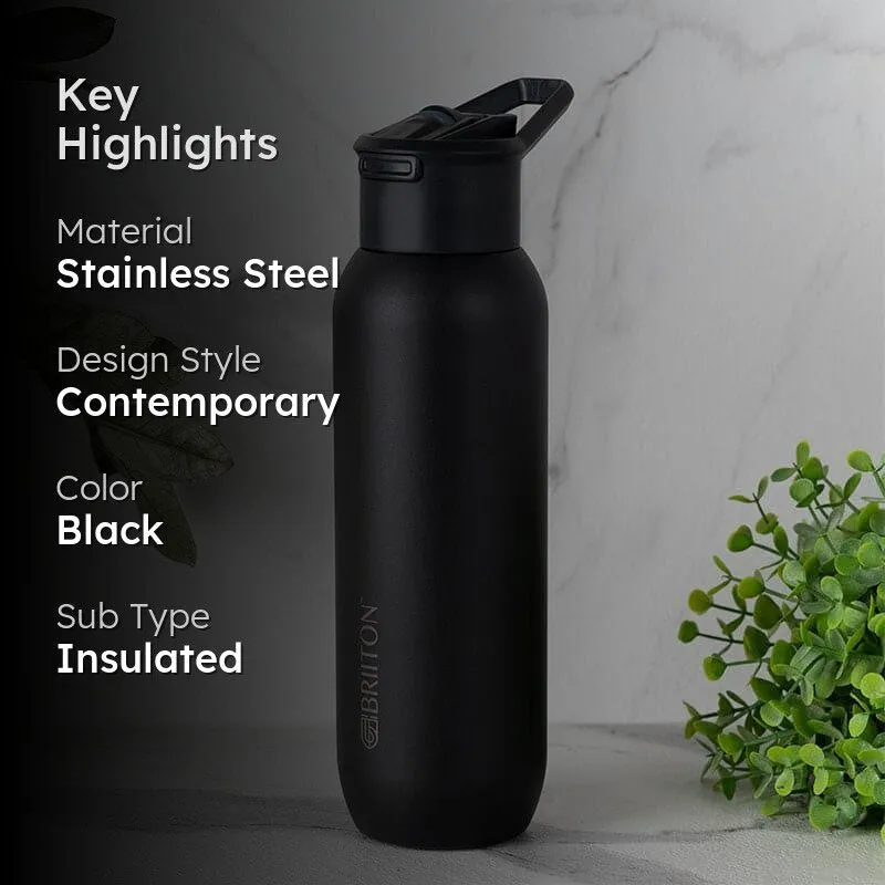 Drinko Fantasia Hot & Cold Thermos Water Bottle (Black) - 630 mL media 2