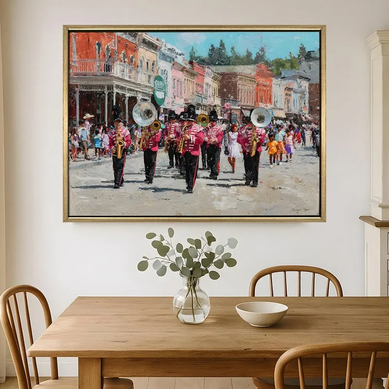 Street Brass Canvas Wall Painting With Frame media 1