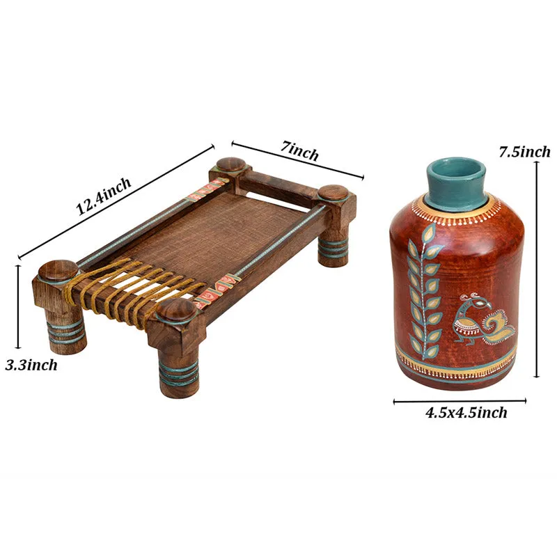 Anika  Vase & Mini Charpai - Two Piece Set media 6