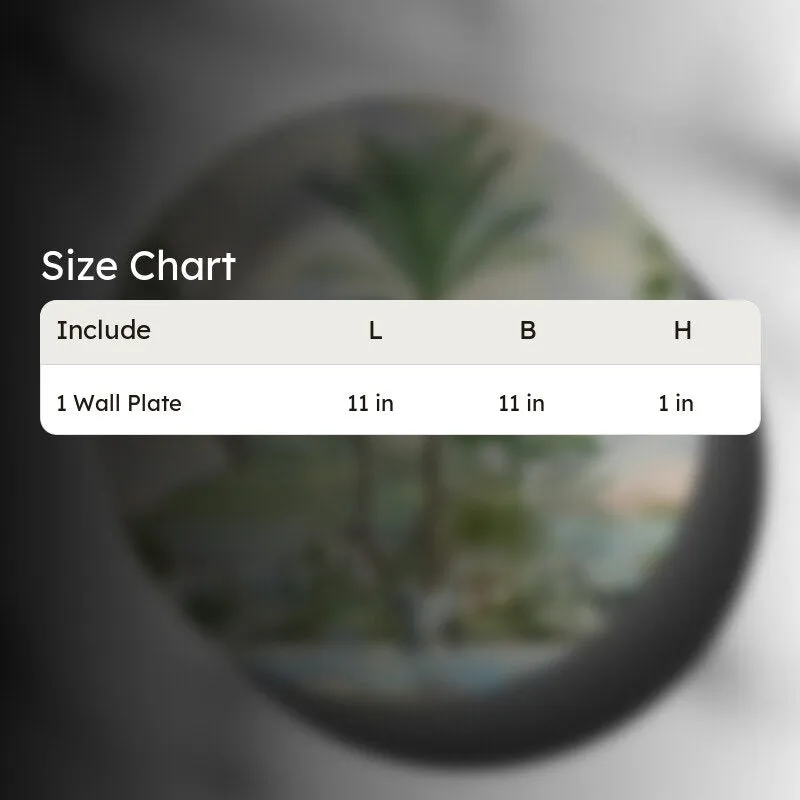 Size chart image for wall plate