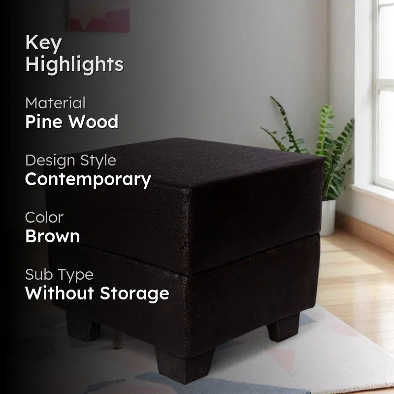 Krixon Pine Wood Pouffe - Dark Brown media 2