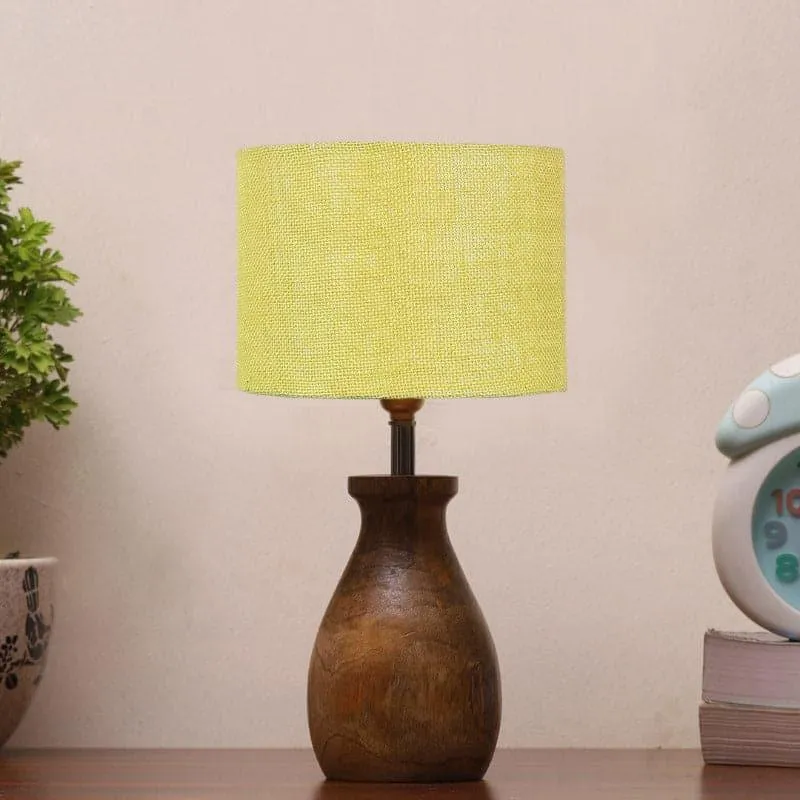 Sheldo Mista Fabric Table Lamp - Yellow,Brown media 3