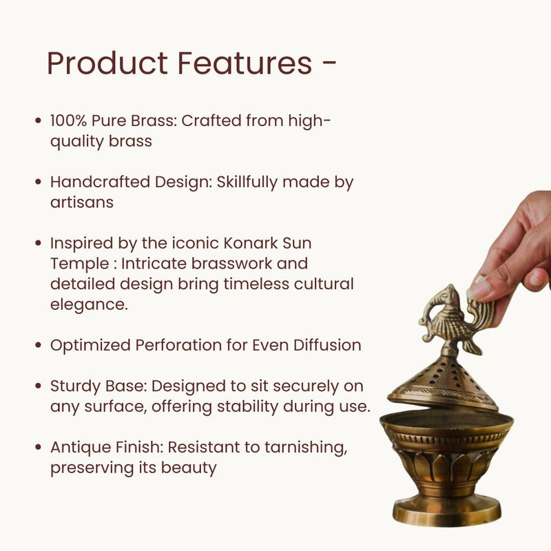 Mayurika Brass Incense Holder media 3