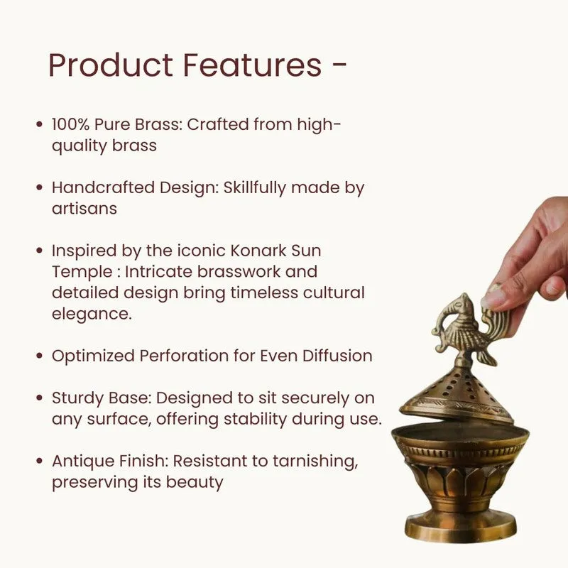 Mayurika Brass Incense Holder media 3