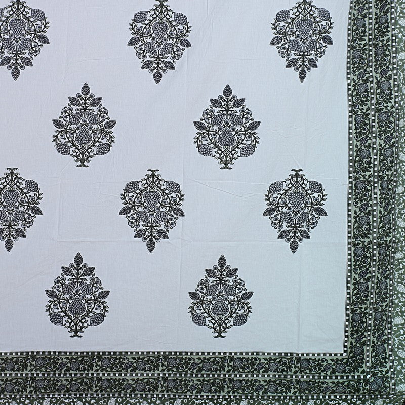 PetalRiwaaz Handblock Printed Cotton Bedsheet (Black) - 400 TC media 8