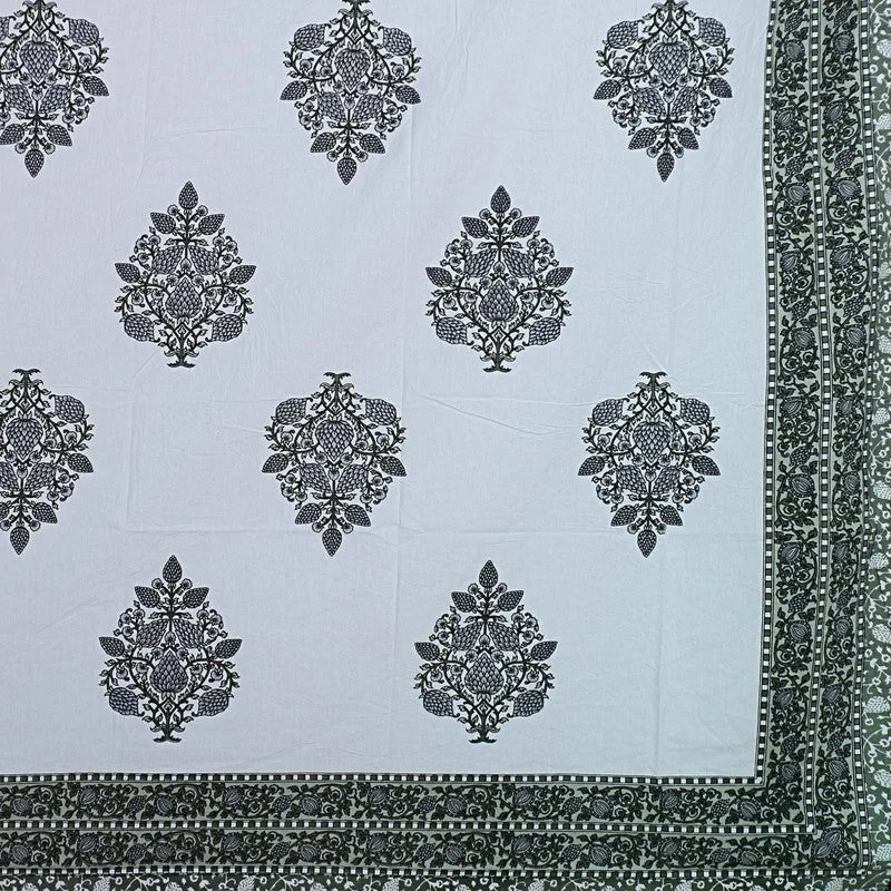 PetalRiwaaz Handblock Printed Cotton Bedsheet (Black) - 400 TC media 8