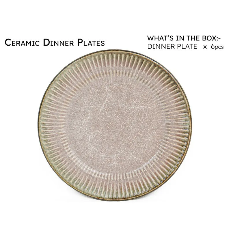 Mintora Pink Ceramic Dinner Plate - Set Of Six media 5