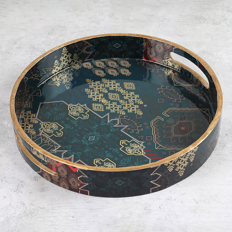India Circus Afiya Round Serving Tray media 3