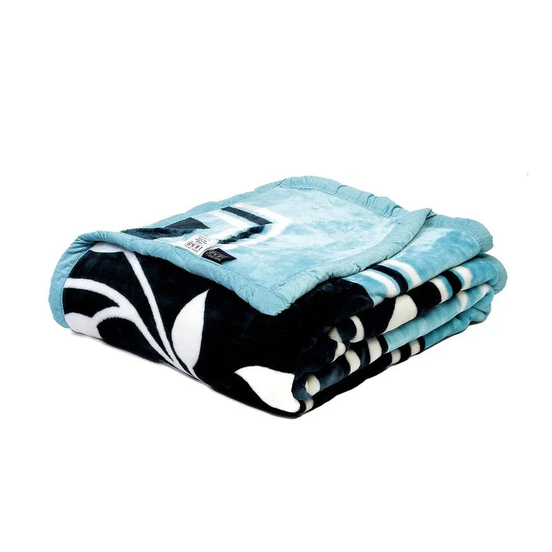 Monte Carlo Ocean Blossom Blanket (Black,Blue)- 550 GSM media 5