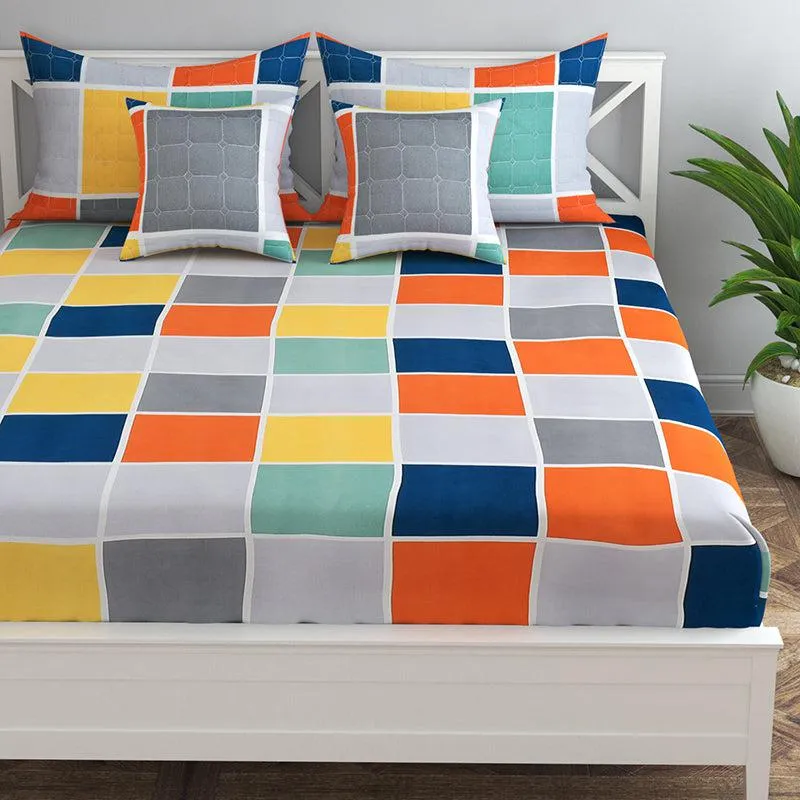 Rubik's Rhythm Geometric Quilted Microfiber Bedding Set - Five Piece Set media 4
