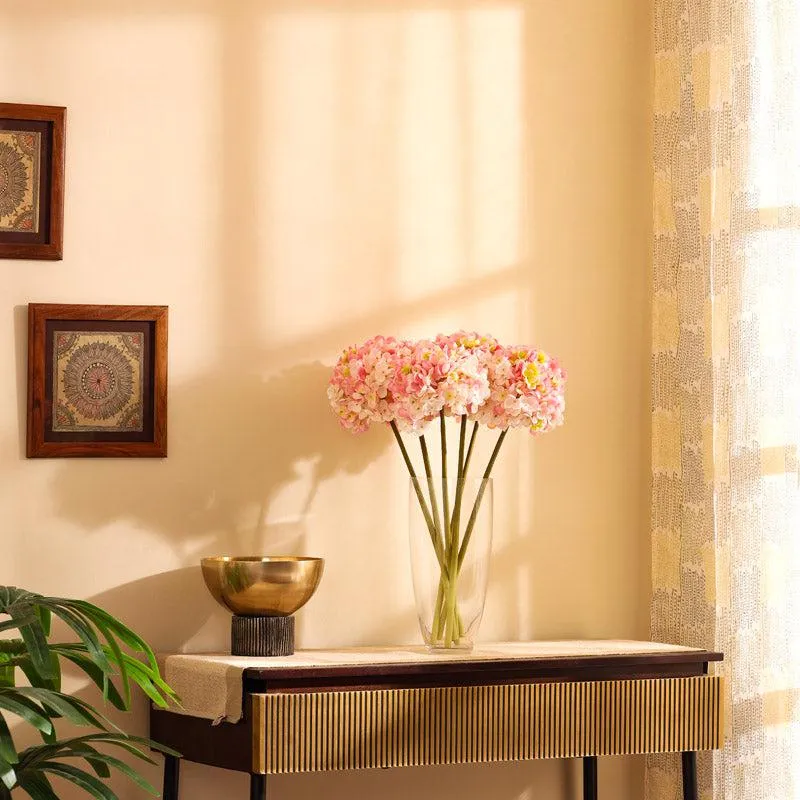 Artificial Realistic Hydrangea Flower Stick (Pink) - Set Of Three media 5