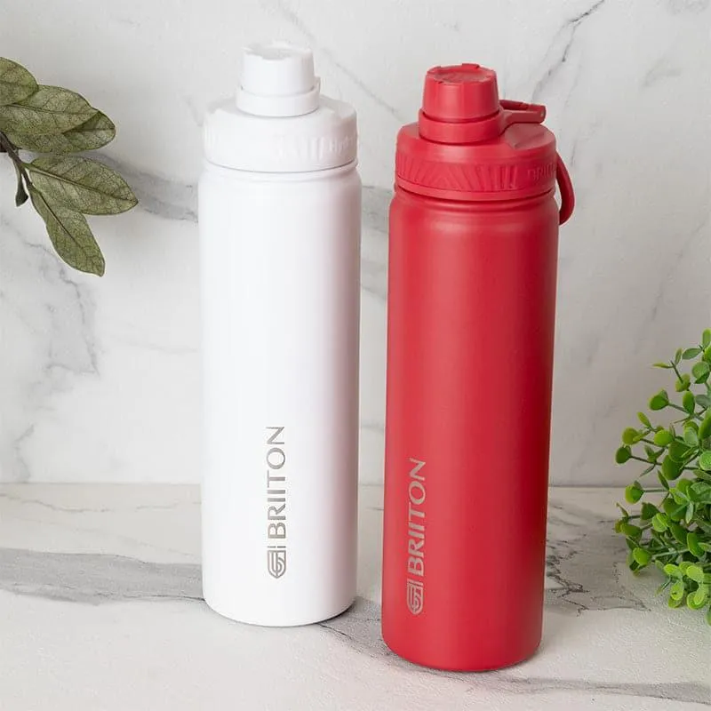 Drink Dazzle Hot & Cold Thermos Water Bottle (White & Red, 750 mL Each) - Set Of Two media 1