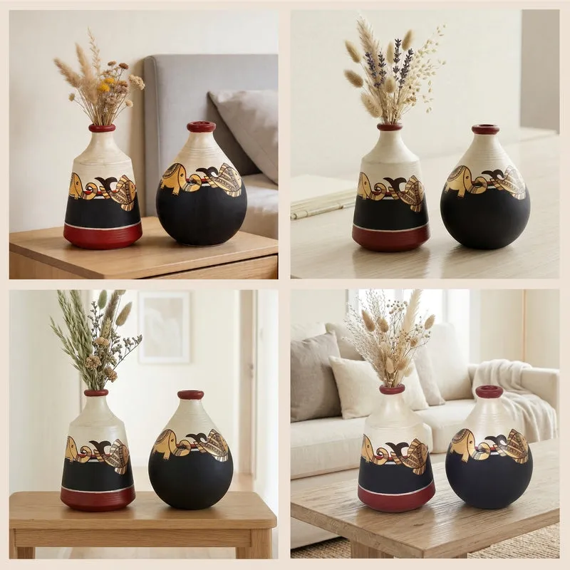Machli Madhubhani Vase - Set Of Two media 15
