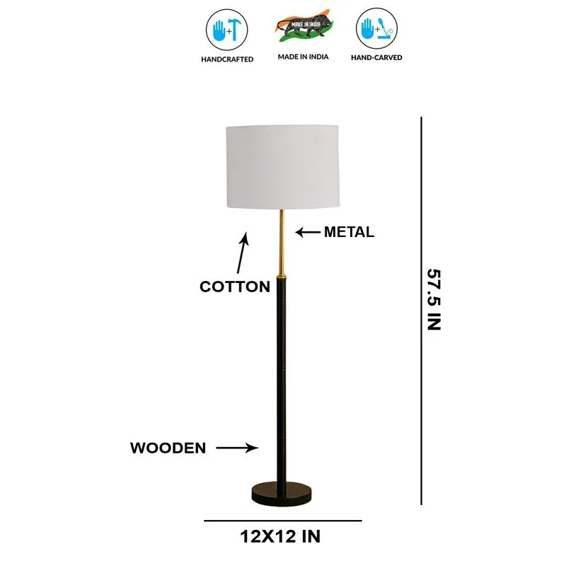 Nordic Glow Wooden Floor Lamp - Grey media 9