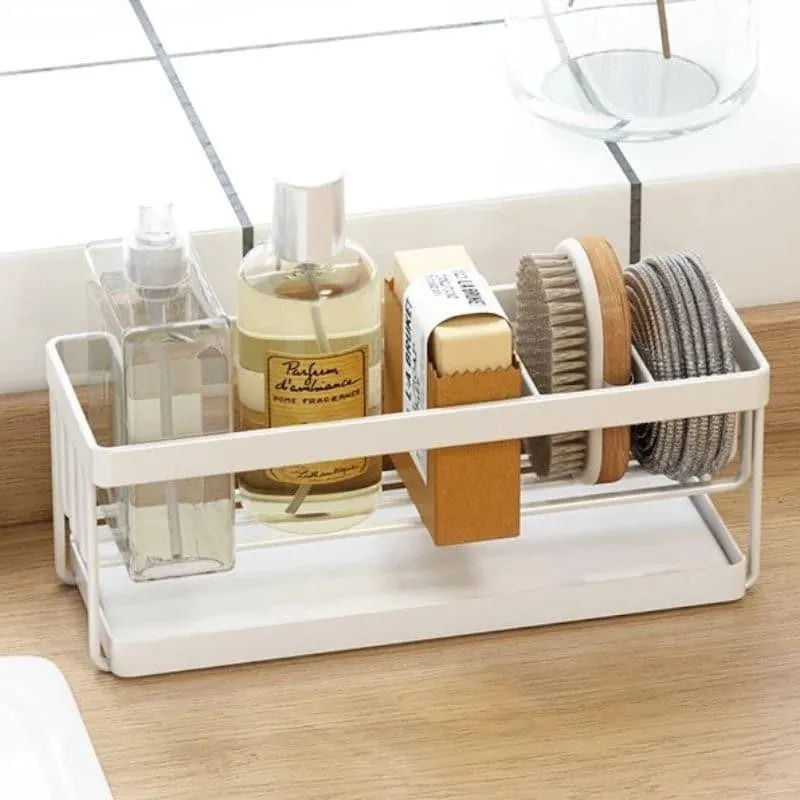 Triva Carbon Steel Sink Organizer - White media 3
