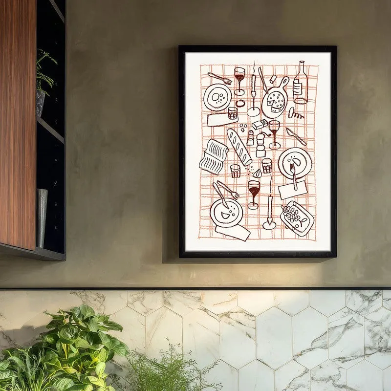Bistro Bloom Archival Canvas Wall Art - Black media 3