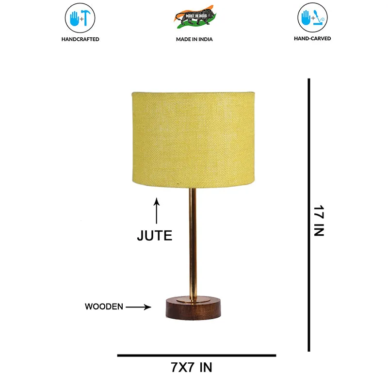 Sienna I Rodin Wooden Table Lamp - Yellow,Gold,Brown media 7