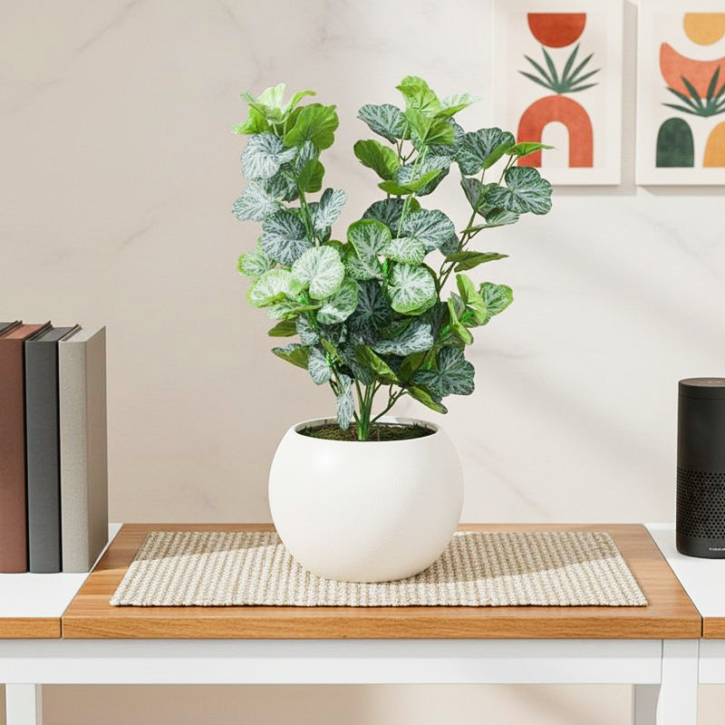 Whispering Green Artificial Plant With Black Plastic Pot