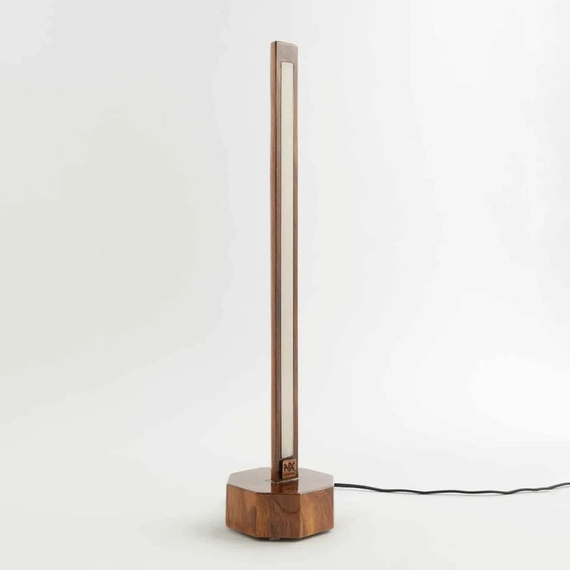 Slim Vertical Rose Wood LED Wooden Floor Lamp media 4