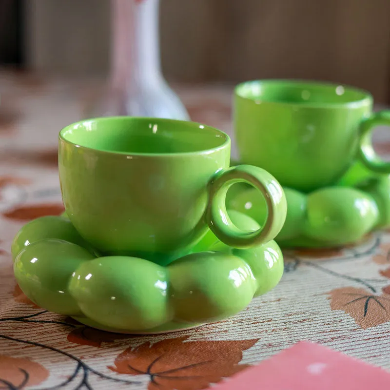 Bubble Buddy Cup & Saucer (Light Green) - Four Piece Set media 5