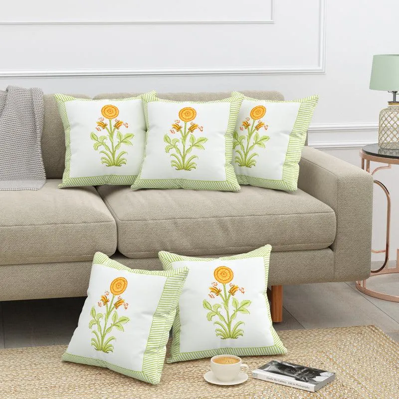 Nargis Noor Jaipuri Block Print Cushion Cover - Set Of Five media 1