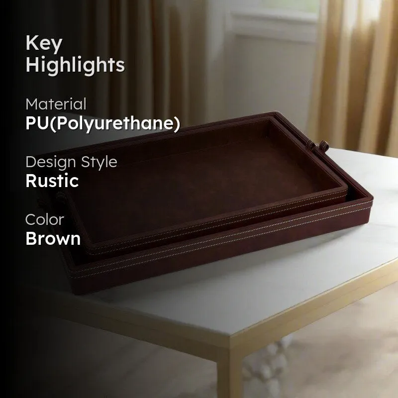 Elara Dote Serving Tray (Dark Brown) - Set Of Two media 2