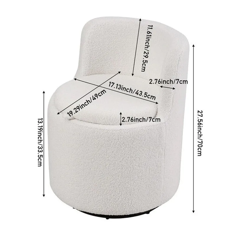 Comfora Solid White Sherpa Fabric Ottoman media 8