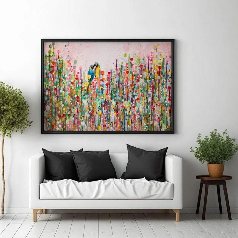 Love Feathers Canvas Wall Painting - Black Frame media 3