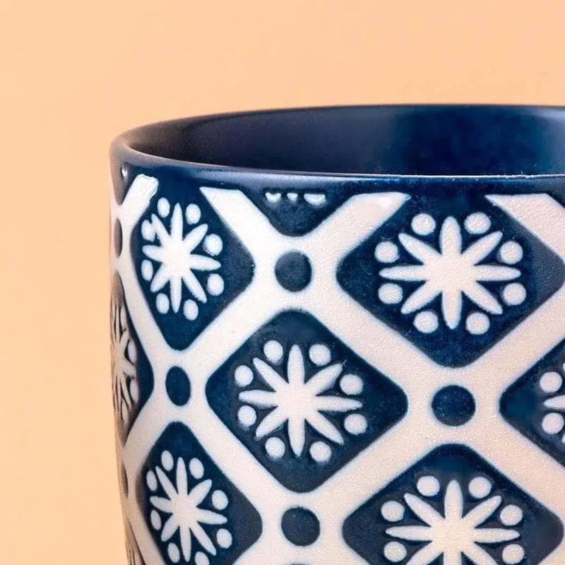 Blue Porcelain Coffee Mug (250 mL Each) - Set of Two media 4