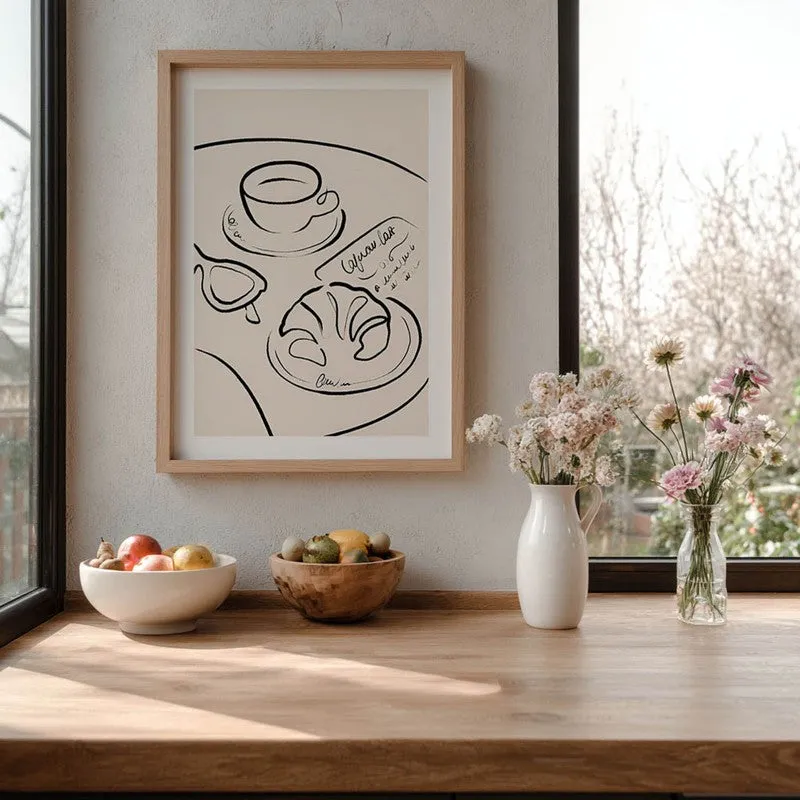 Contour Cuisine Archival Canvas Wall Art - Brown media 7