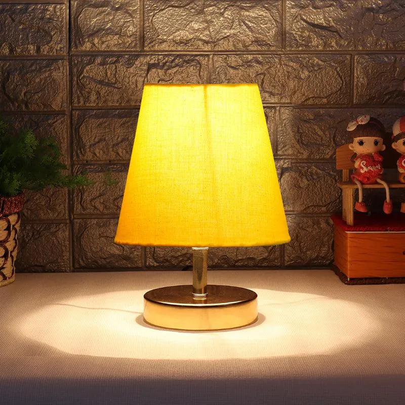 Alba Fabric Table Lamp - Yellow,Gold media 1