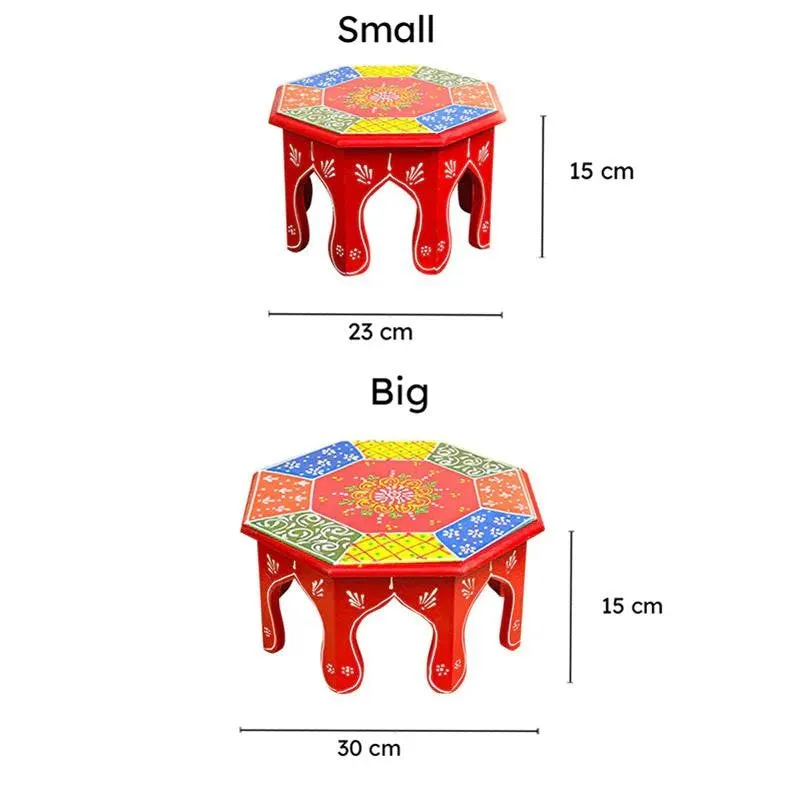 RangRiwaaz Painted Stool - Set Of Two media 7