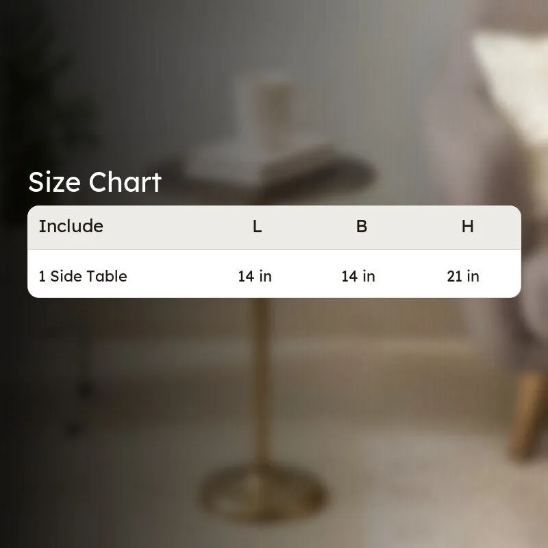Textured Top Pedestal TableAluminum Side Table - Gold media 7