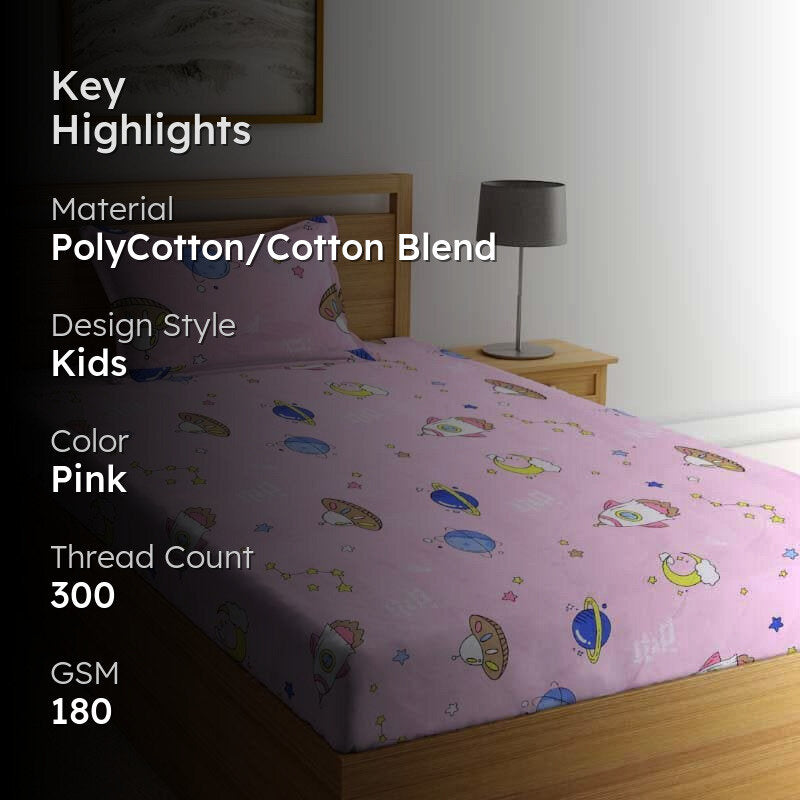 Galactic Conquer Printed Bedsheet - 180 GSM media 2