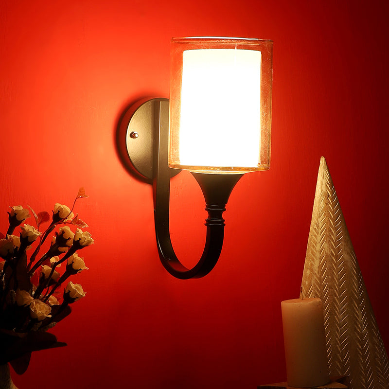 Cubra Iron Wall Lamp With Glass Shade media 4