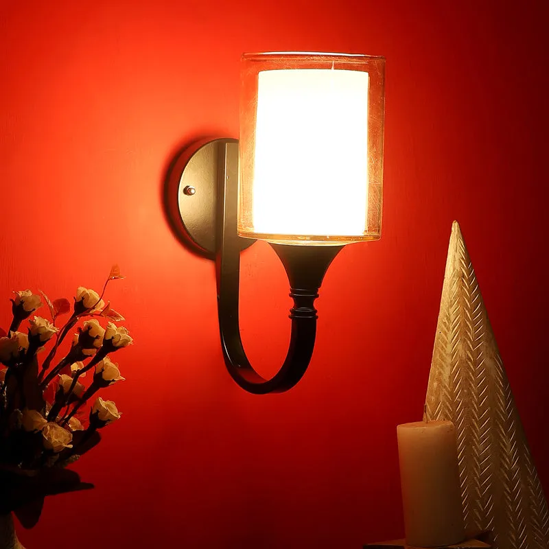 Cubra Iron Wall Lamp With Glass Shade media 4