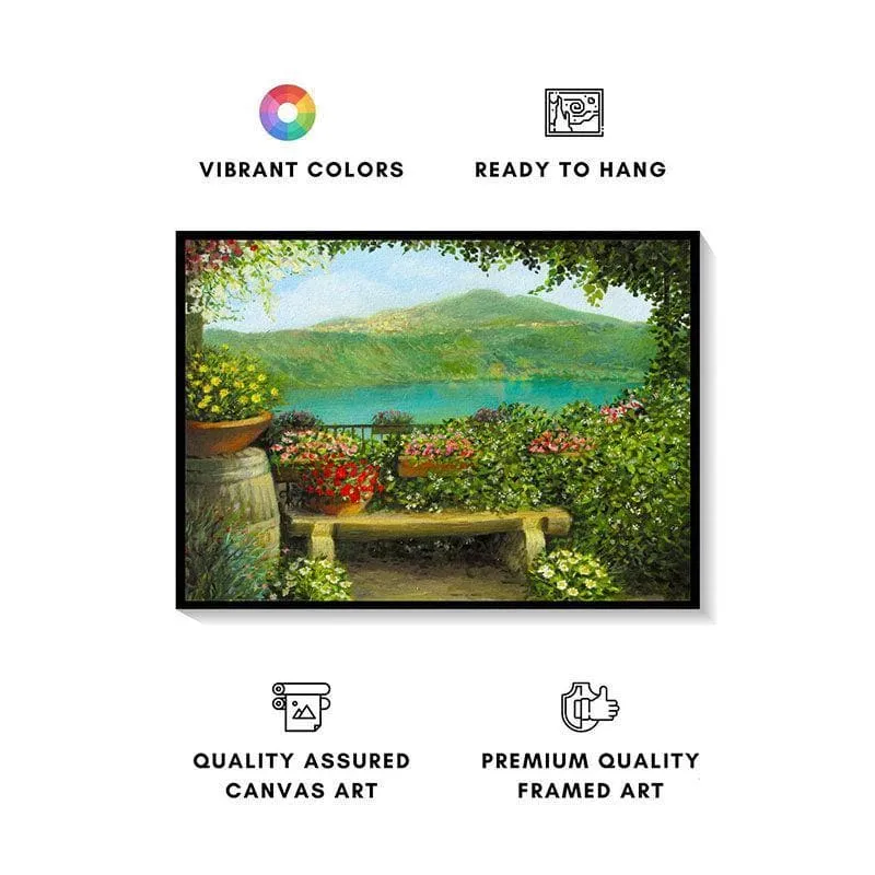 Castel Gandolfo Canvas Wall Painting - Black Frame media 4