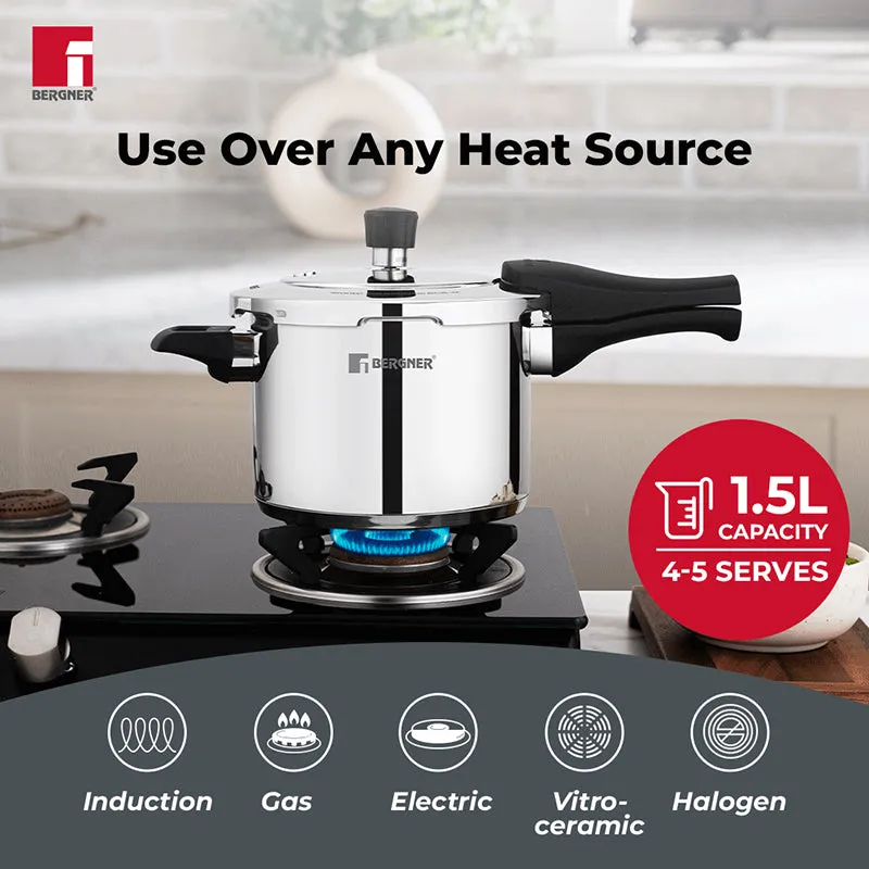Bergner Safe Stainless Steel Pressure Cooker - 1500 mL media 8