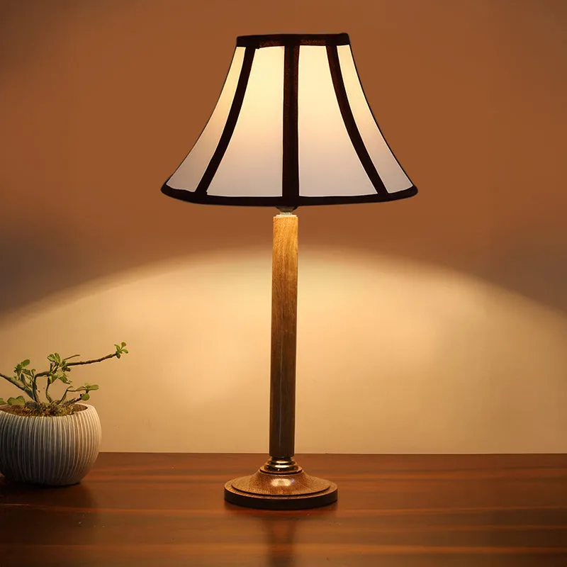 Windsor Wooden Table Lamp - White,Brown media 2
