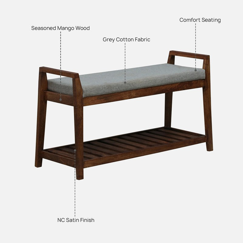 Drift Mango Wood Shoe Rack - Grey media 9