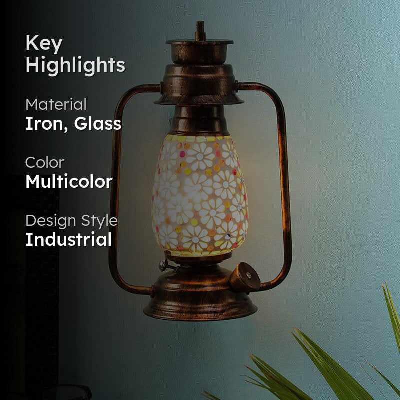 Admya Mosaic Lantern Iron Wall Lamp - Copper media 2