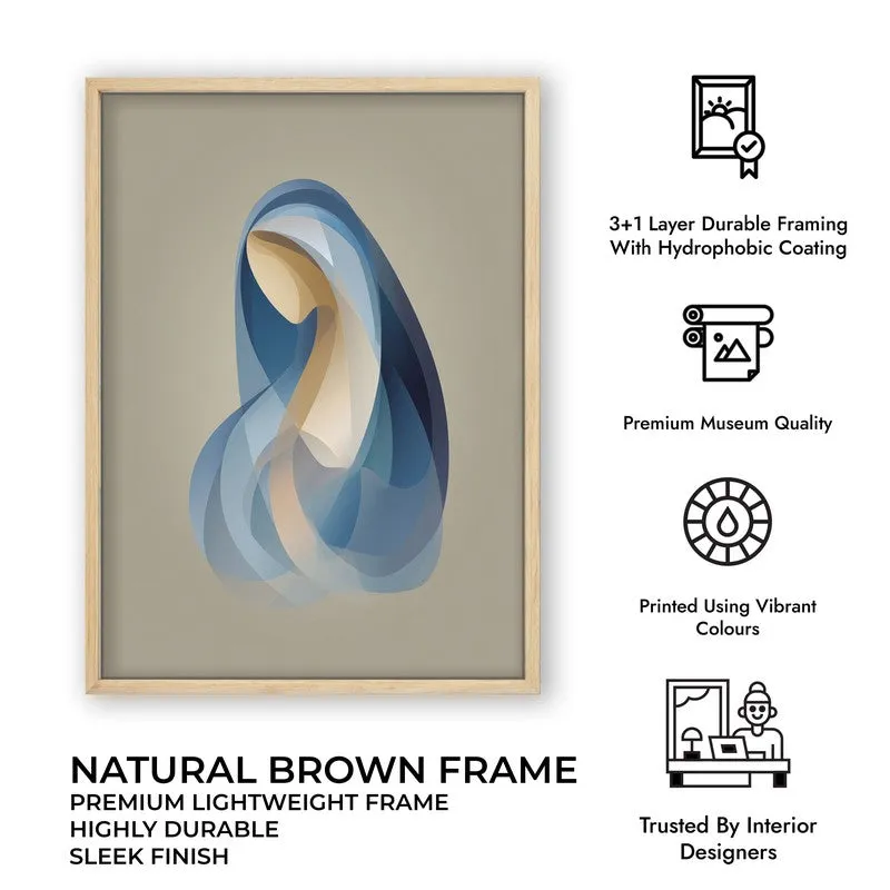 Holy Mary In Quiet Devotion Archival Paper Wall Painting With Brown Frame media 7
