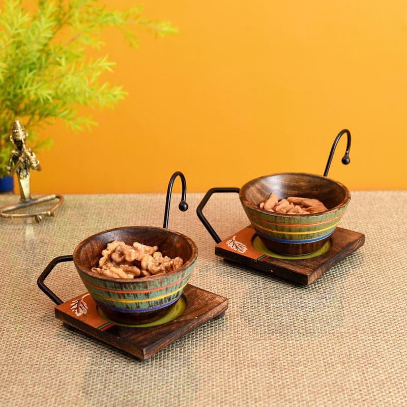 Yaza Wooden Serving Set - Set Of Four