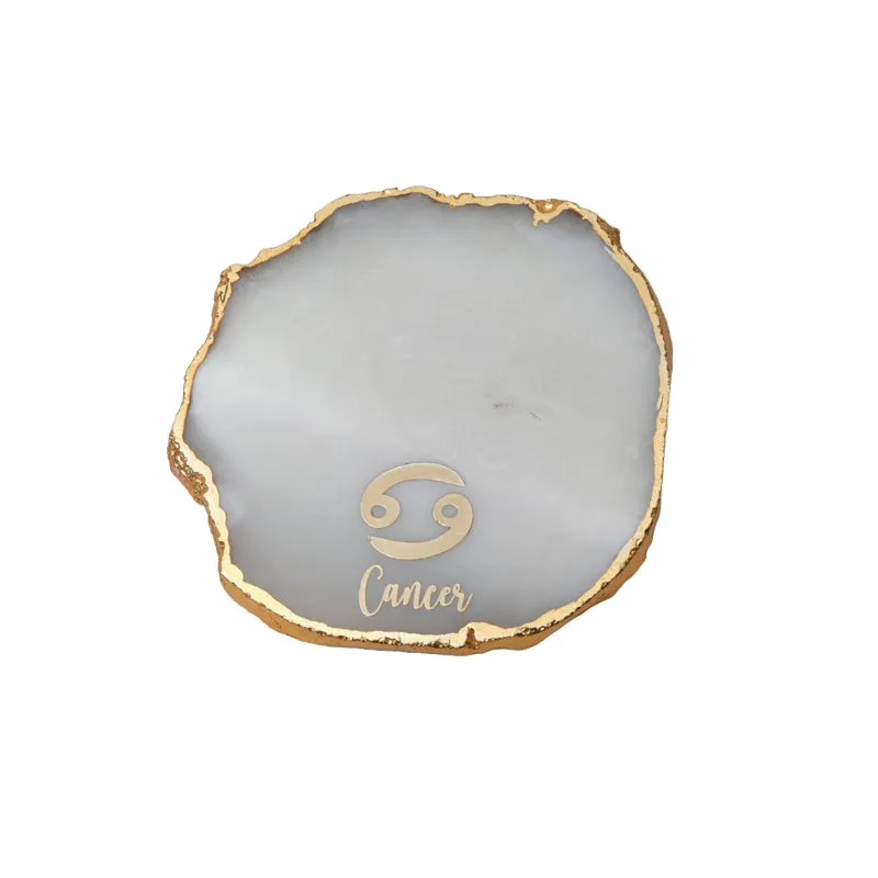 Cancer Sign Agate Coaster - Natural media 4