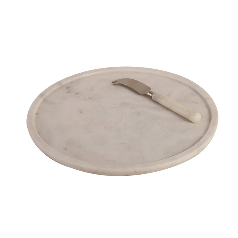 Argent Marble Platter With Knife - Two Piece Set media 4