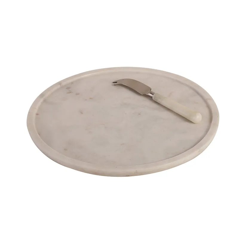 Argent Marble Platter With Knife - Two Piece Set media 4