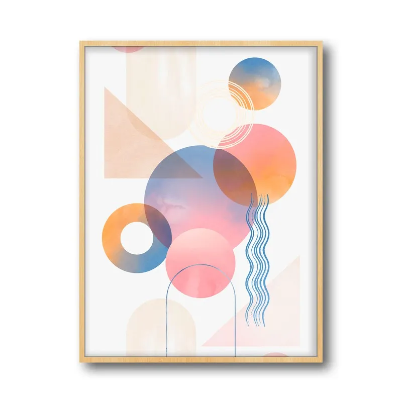 Geometric Euphoria Archival Canvas Wall Art - Natural Brown Frame media 5