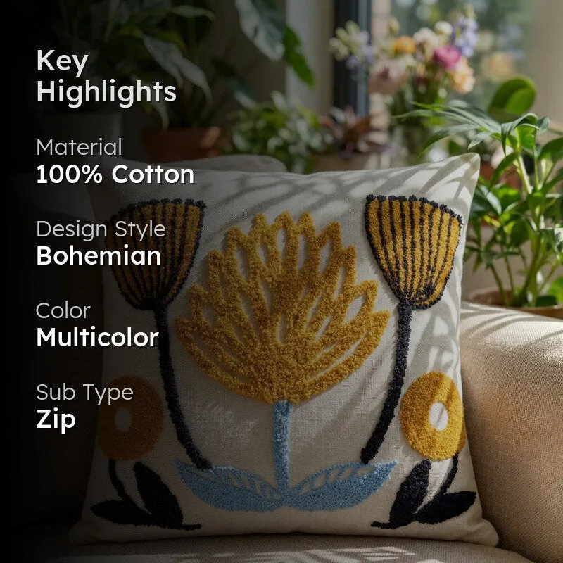 Petal Tuft Cotton Cushion Cover media 2